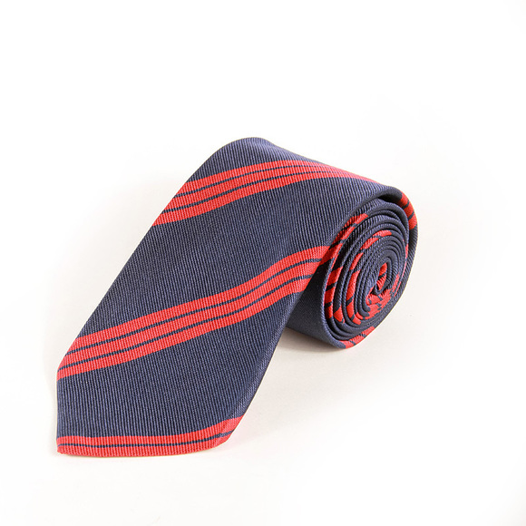 MATTABISCH NAVY BLUE & RED STRIPED TIE | MENS - Picture 1 of 4